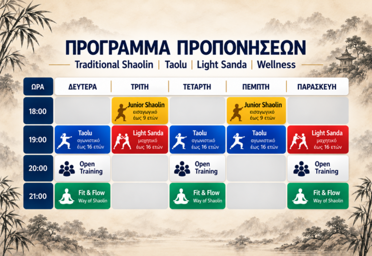 Πρόγραμμα Προπονήσεων 2026-2027